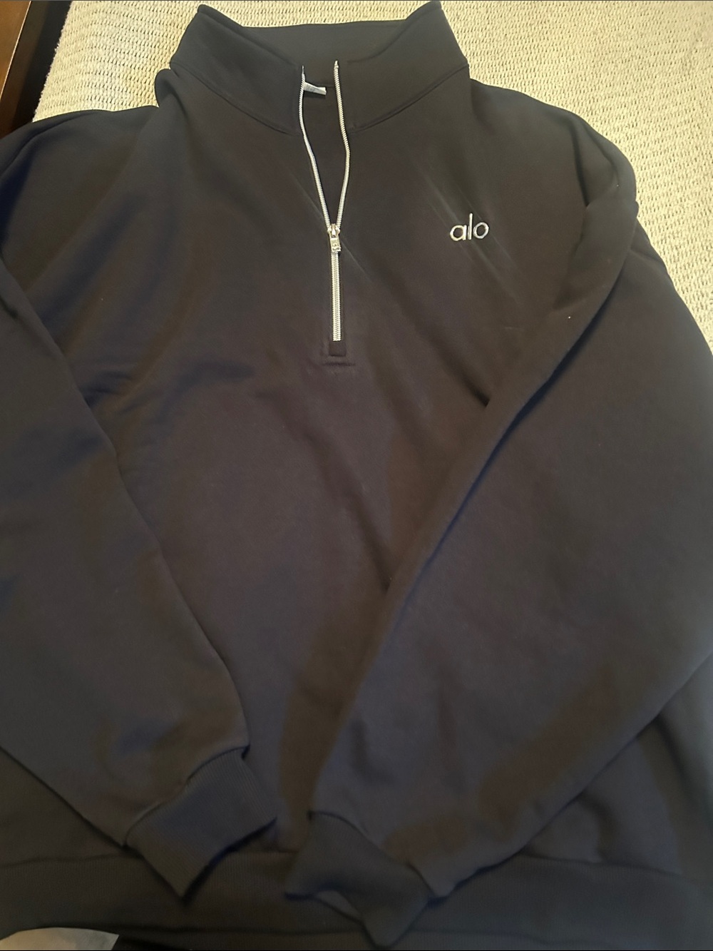 ALO Yoga unisex Black Half-Zip Pullover Sweatshirt